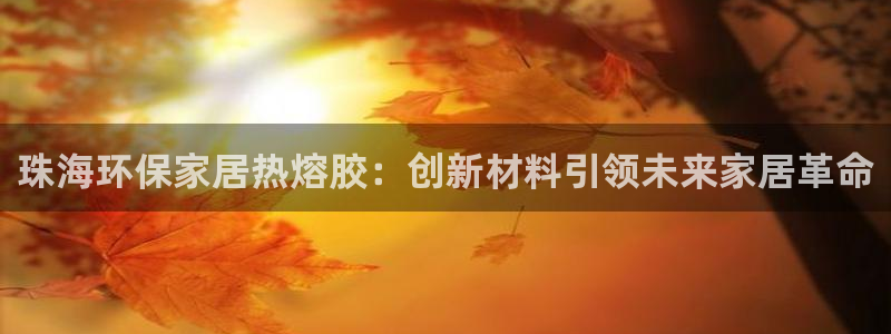 意昂5(KGAME)平台已注册入口：珠海环保家居热熔胶：创新